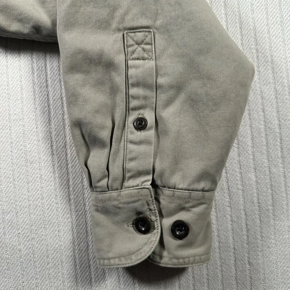 Vintage Levis Sherpa Fleece Lined Button Up Shirt Jacket Shacket Mens M Tan